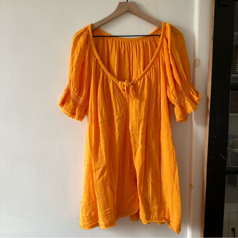 Free People Orange Mini Tunic Dress